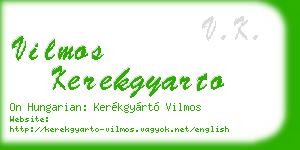 vilmos kerekgyarto business card